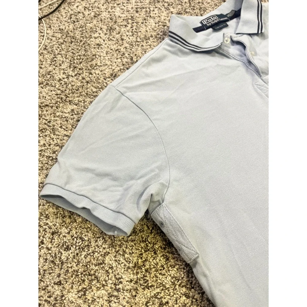 Polo Ralph Lauren Mens XL Light Blue Big Pony Custom Fit Short Sleeve Polo Shirt